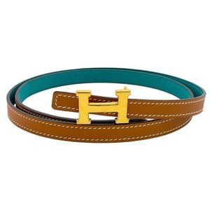 HERMES Gold Leather Belt